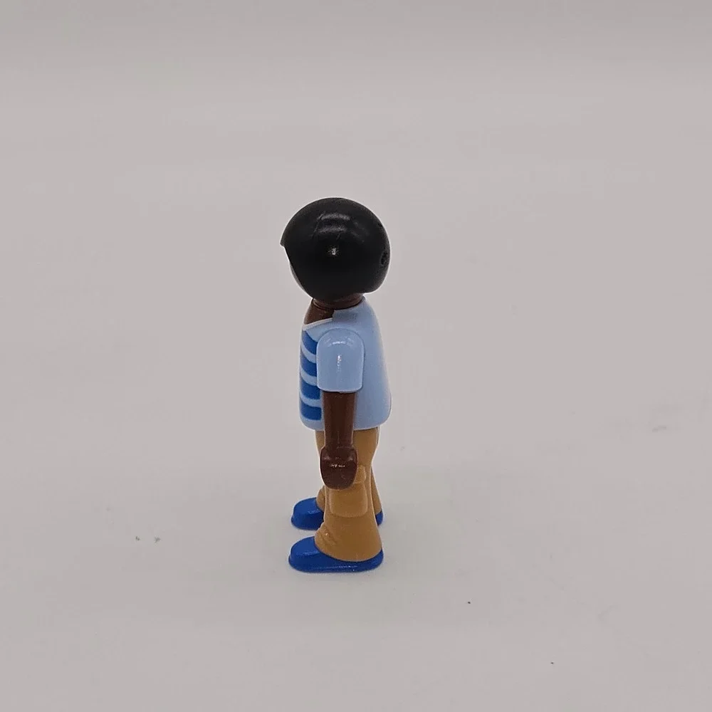 Playmobil 1.2.3 Male Figure Boy OS Blue Striped Shirt Tan Pants 2016 3406650 3